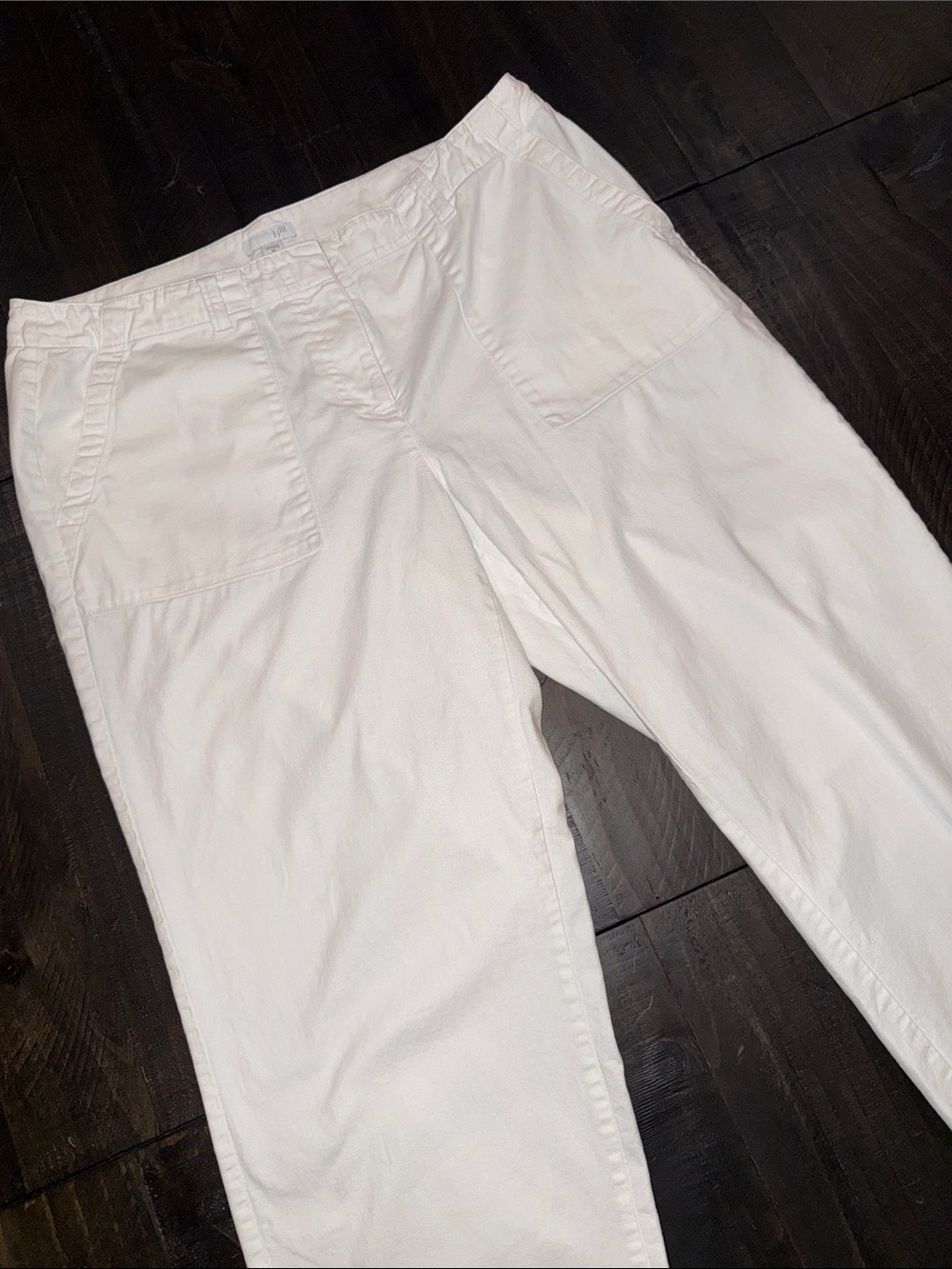 J. Jill White Straight Leg Ankle Pants Mid-rise Cotton Size 10